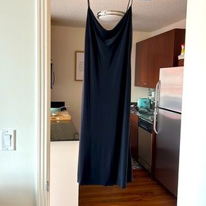 Black cowl neck silk dress. Sincerely Jules. Size medium.